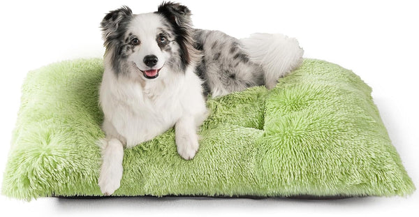 EHEYCIGA Fluffy Dog Crate Bed for Extra Large Dogs, Plush Faux Fur Pad, Calming anti Anxiety XL Bed for Crate, Washable Soft Warm Dog Mat with Non-Slip Bottom, Grey14