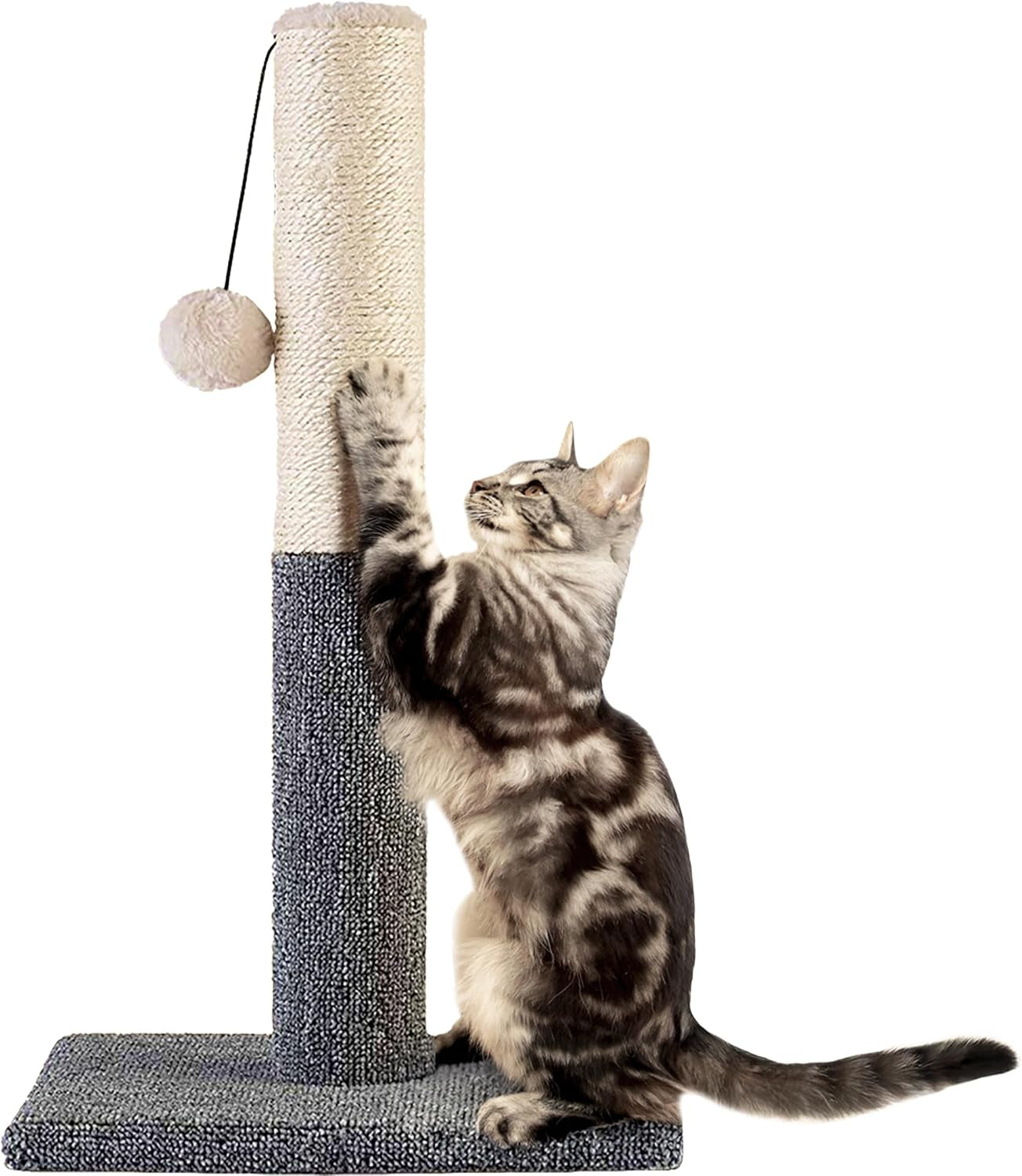 pawbee-20-cat-scratching-post-with-hanging-ball-modern-sisal-rope-pole-scratcher-tower-for-indoor-kitten