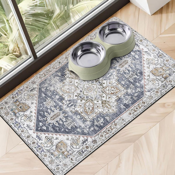 Dog Food Mats for Floors Absorbent, Pet Cat Food Mat - Non Slip Dog Bowl Mats for Food and Water, Eco-Friendly Boho Dog Placemats Feeding Mat Pet Supplies13