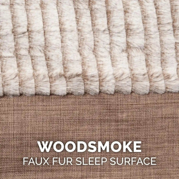 Furhaven Memory Foam Dog Bed for Medium/Small Dogs W/ Removable Bolsters & Washable Cover, for Dogs up to 35 Lbs - Luxe Faux Fur & Performance Linen Sofa - Woodsmoke, Medium7