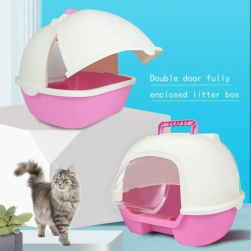 dog-potty-training-toilet-cat-litter-basin-fully-enclosed-large-toilet-closed-pet-supplies-coffee-color-double-door-spacebrown