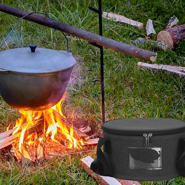 Dutch Oven Carry Bag for 10 Inch Cast Iron Casserole Carrier - Dark Grey6