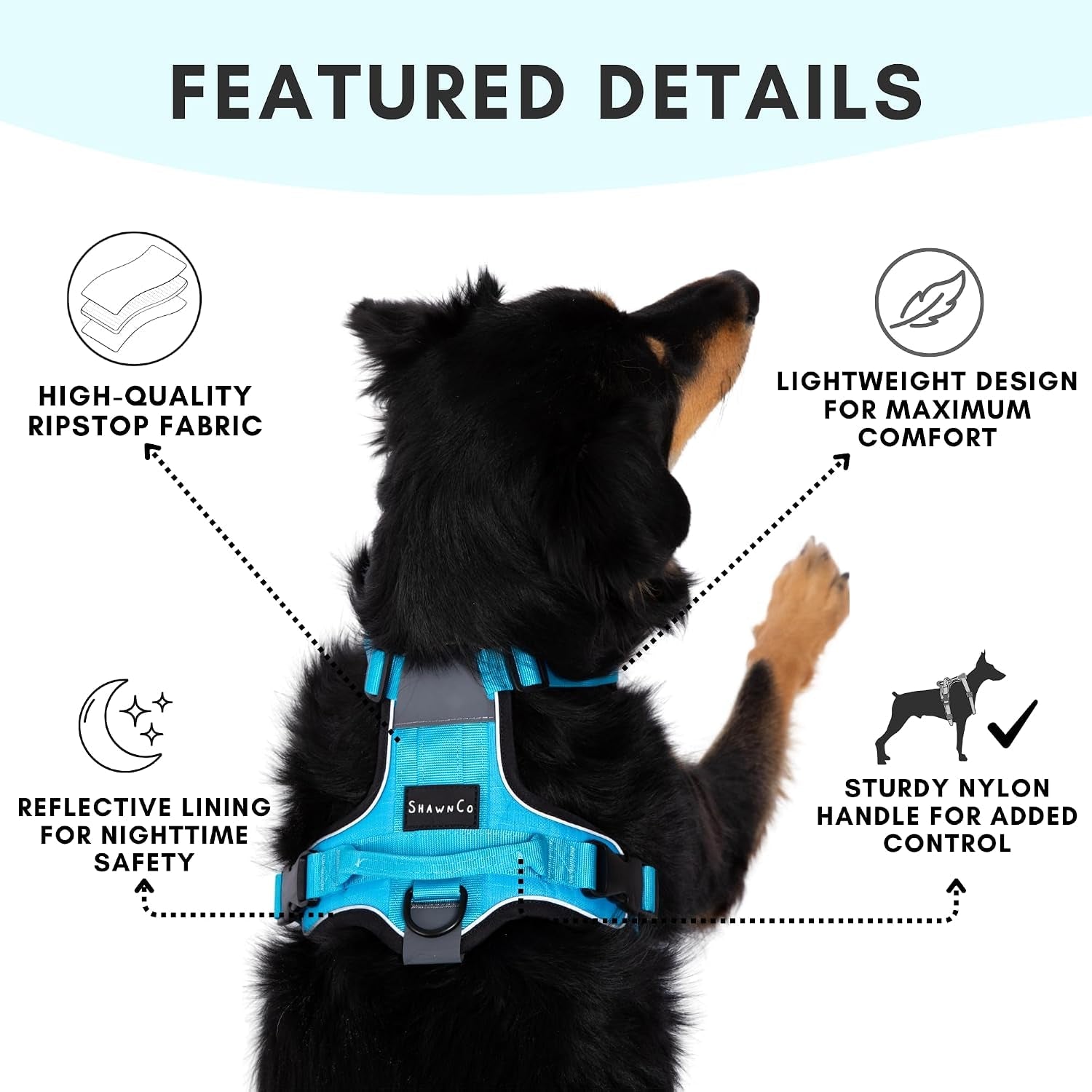 shawnco-basecamp-dog-harness-no-pull-pet-vest-with-3-leash-clips-padded-reflective-lightweight-and-adjustable-harness-with-handle-for-small-medium-and-large-dogs-icy-lilac-m