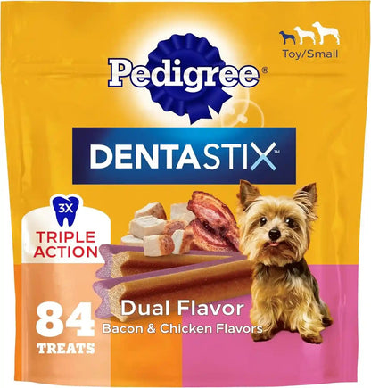 Pedigree Dentastix Small & Toy Breed Dog Dental Treats, Fresh, 102 Count | Triple Action Dental Care, Reduces Tartar, Cleans Teeth, Freshens Breath, for Dogs 7-22 Lbs, No Added Sugar/Fillers22