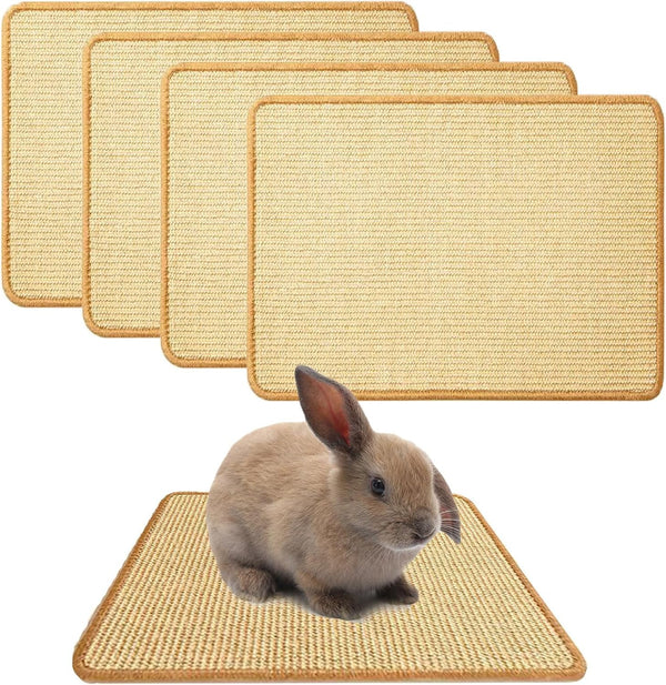 2PCS Rabbit Scratch Mat, Natural Bunny Pad Claws and Teeth Care, 16X12 | Bunny Scratching Pad Rabbit Mats for Cages, Rabbit Mat Chew Toys for Bunny Pet Cage Bedding for Biting Sleeping Nesting9