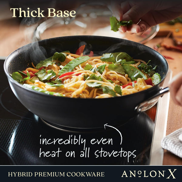 X Hybrid Nonstick Induction Stir Fry Wok Pan Cookware with Lid, Dishwasher Safe, Compatible with All Stovetops, 10 Inch - Charcoal Gray8