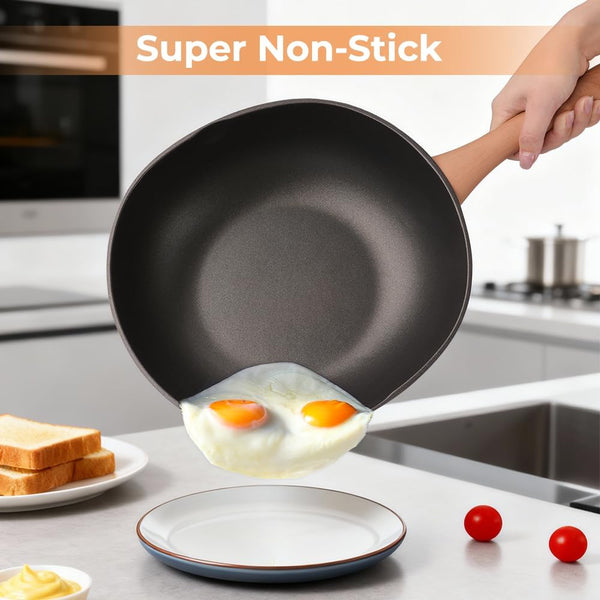 Bionic Turtle 12 Inch Nonstick Wok with Lid, Non Toxic, PFAS & PFOA Free, Dishwasher Safe, Compatible with All Stovetops, Durable Stir Fry Pan for Home Cooking5