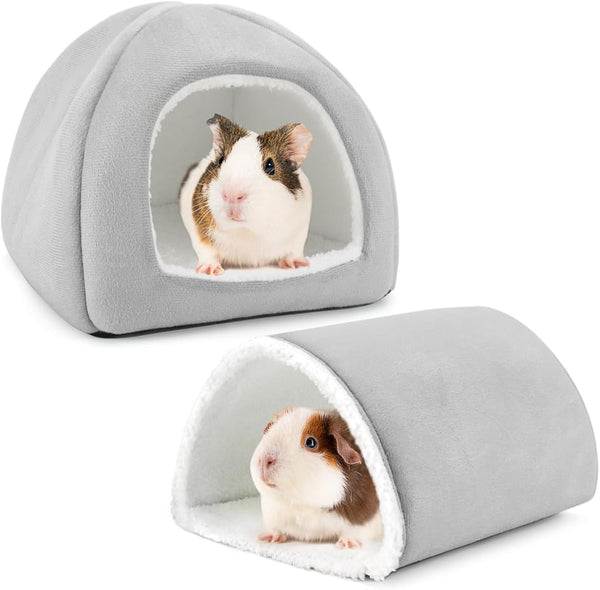 Guinea Pig Hideout with Tunnel, Washable Fleece House Bed | Chinchilla Hideaway, Enrichment Toys, and Cage Accessories for Ferret Hedgehog Small Animal8