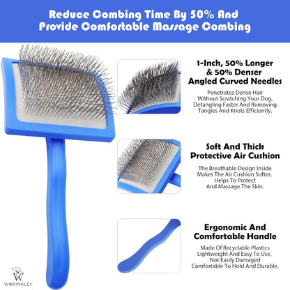 Slicker Brush for Dogs, Professional Pet Doodle Grooming Brushes for Goldendoodles, Labradoodles, Poodles - Long Pin Detangler for Dematting Dog Slicker Brush - Large2