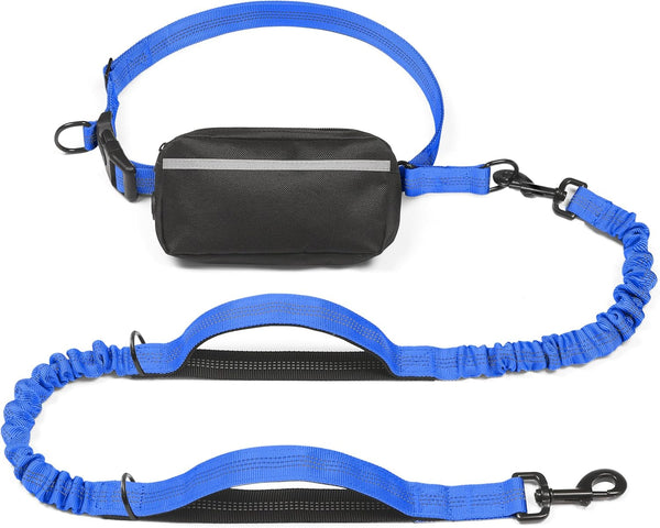 Iyoshop Hands Free Dog Leash with Zipper Pouch, Dual Padded Handles and Durable Bungee for Walking, Jogging and Running Your Dog (Large, 25-120 Lbs, Black)21