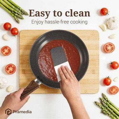 15-Piece Ceramic Nonstick Pots and Pans Set, Induction PFAS Free | Gray Kitchen Cookware Set, Stay-Cool Handles, PFAS & PFOA Free, Non-Toxic, Gas & Electric Stovetop, Easy Clean6