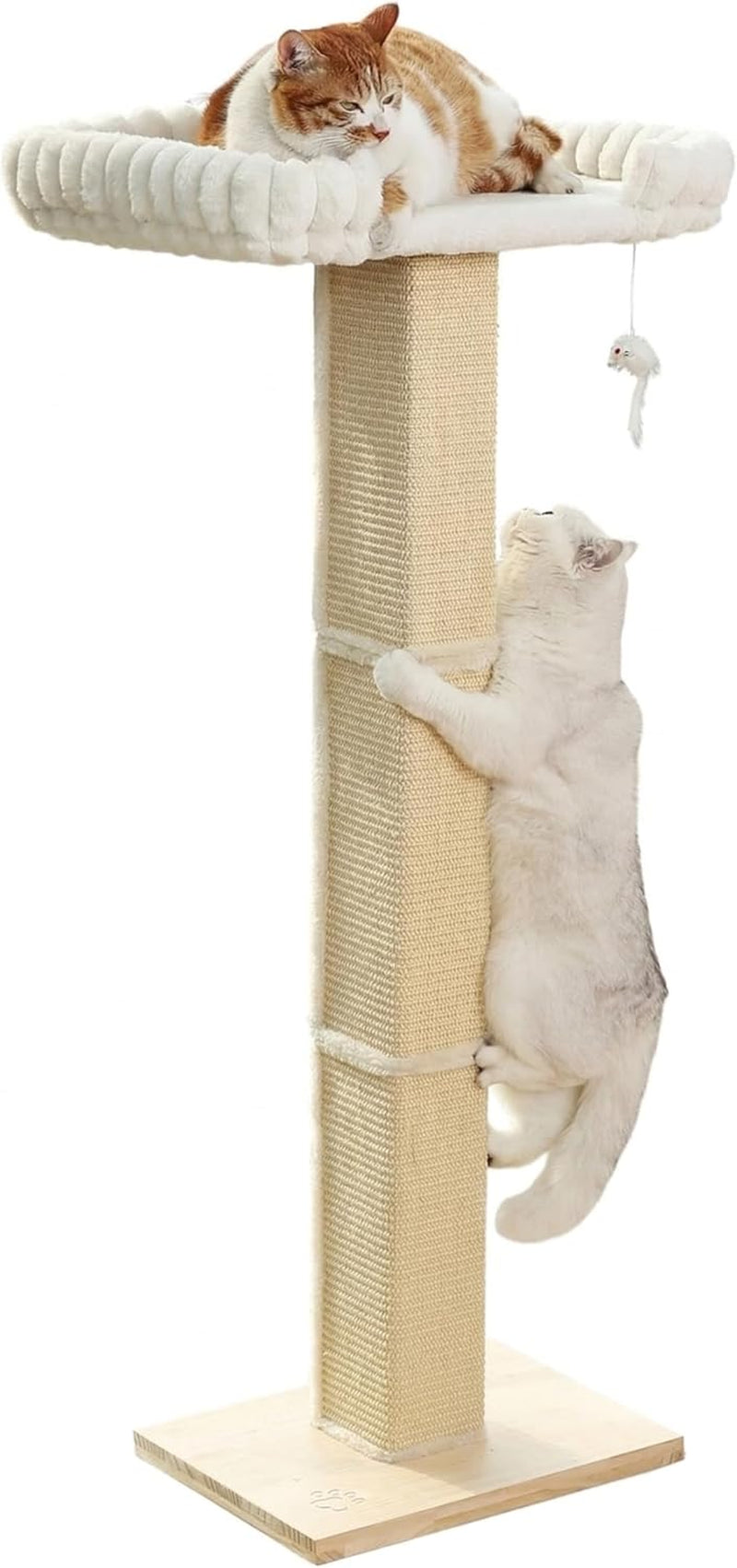 cat-scratching-post-with-large-window-perch-47-inch-tall-sisal-cat-tree-glass-suction-cup-mounting-for-large-cat-maine-coons-thick-square-sisal-post-ultra-soft-bolstered-bed-hold-up-to-45-lbs