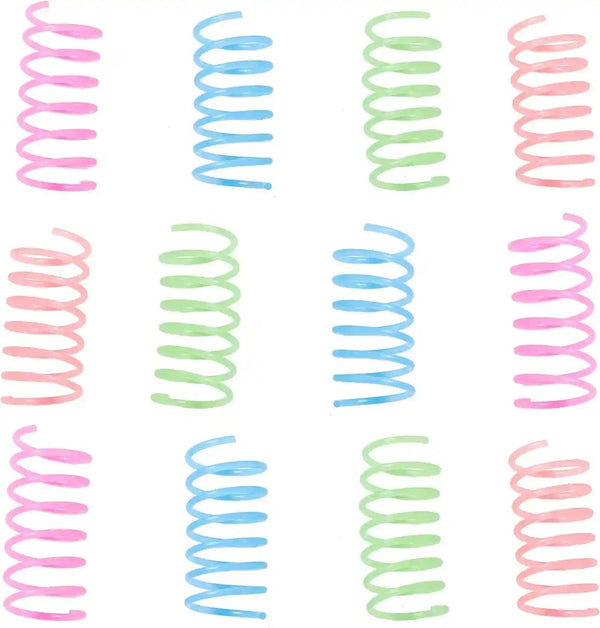 Fashion'S Talk 12PCS Glow-In-The-Dark Springs Cat Toys for Indoor Cats,Jelly Color Interactive Play Kitten Toys for Chase and Exercise6