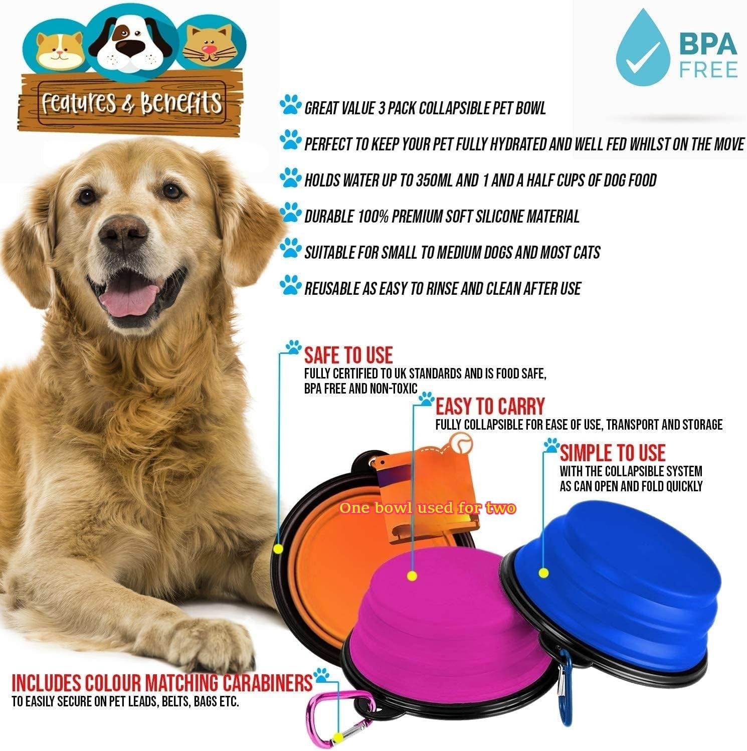 1pc-collapsible-silicone-pet-feeder-portable-dog-travel-bowls-water-food-container-with-carabiner-hook-space-saving-cat-bowl-small-350ml-12fl-oz-blue