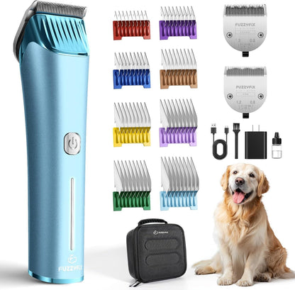 Professional Dog Grooming Clipper with 5-In-1 Replacement Blade | Adjustable Blade Cordless Pet Grooming Kit 2 Speed Trimmer Hair Shaver with Detachable Metal Combs Nova for Animal Horse10