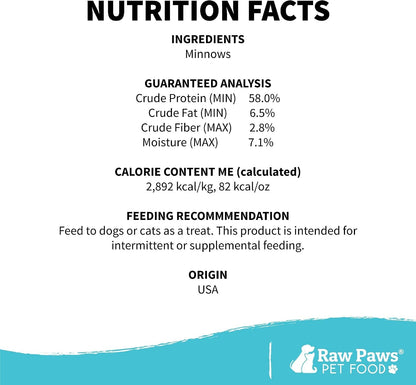 Raw Paws Freeze Dried Minnows for Cats & Dogs, 2-Oz - Made in USA | Single Ingredient Fish Treats for Dogs - Freeze Dried Fish for Cats - Minnow Dog Treats - No Fillers Additives6