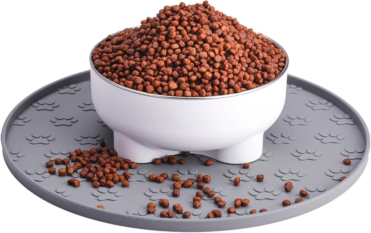 silicone-pet-food-mat-dog-food-and-water-mat-raised-edge-rubber-mat-for-dog-bowls-prevents-food-and-water-from-staining-floors-suitable-for-small-and-medium-pets-10-6-gray-odorless