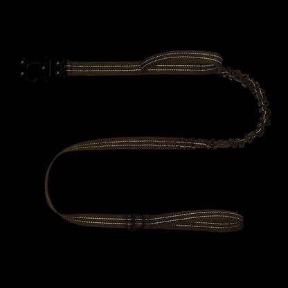 ICEFANG Tactical Dog Leash with Quick-Release Metal Clasp,Bungee-Dog Lead | with 2 Control Handles,Hands Free D-Ring ,Reflective ,4Ft Length for Medium Large Dogs, Brown6
