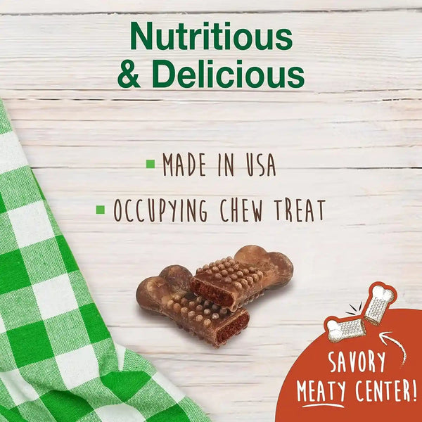Nylabone Healthy Edibles Meaty Center Dog Treats, Beef Flavor, 12 Count | Natural Dog Chew Bones, Made in USA, Highly Digestible, Help Clean Teeth, Long Lasting Chews for Small Dogs up to 25 Lbs4