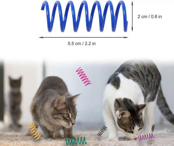 12PCS 12Colors Cat Spring Toys for Indoor Cats | Interactive Coil Springs for Self Play, Heavy Plastic Cat Spiral Spring, Hunting, Biting, Swatting Creative Kitten Toy.2