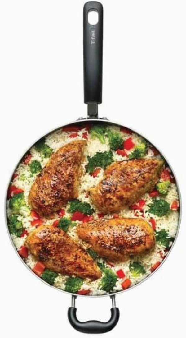 Specialty Nonstick Saute Pan with Glass Lid 5 Quart, Oven Broiler Safe 350F, Cookware, Deep Frying Pan with Handle, Skillet, Kitchen, Pots and Pans, Dishwasher Safe, Black2