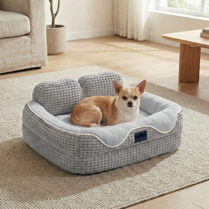 Veehoo Square Dog Bed Medium Size Dog, Orthopedic Dog Bed Couch Sofa, 36" | Washable & Medium Dog Bed for Indoor, Egg-Crate Memory Foam Dog Bed with Sides, Removable Cover, High Back Non-Slip Bottom12