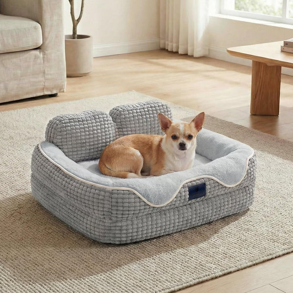 Veehoo Square Dog Bed Medium Size Dog, Orthopedic Dog Bed Couch Sofa, 36" | Washable & Medium Dog Bed for Indoor, Egg-Crate Memory Foam Dog Bed with Sides, Removable Cover, High Back Non-Slip Bottom12