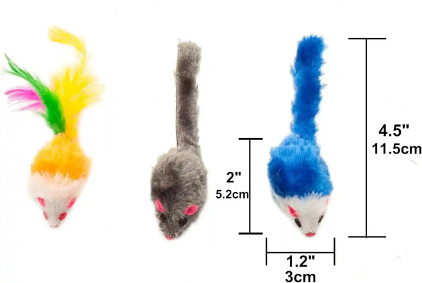 Fashion'S Talk 48-Count Assorted Mice Cat Toys Furry Rattle Mouse Kitten Toy Mini Mice for Indoor Cats Interactive Play Color Varies4