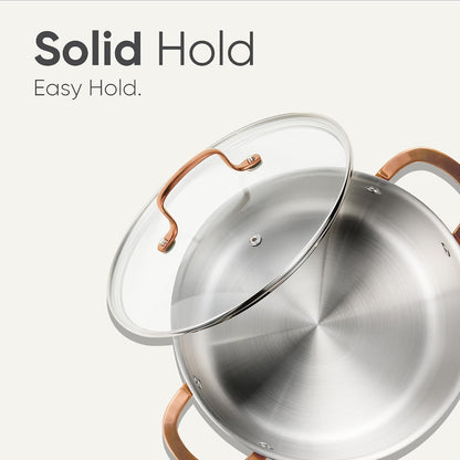 8 Qt Tri-Ply Stainless Steel Stockpot, Non-Toxic Stock Pot with Lid, Soup Pot for Pasta, Even Heating, Oven Safe, Induction, Ceramic and Gas Cooktops Compatible, Sliver, Mothers Day Gifts5