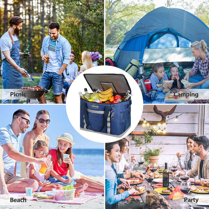 Soft Cooler Bag, 35/55/75 Can Beach Cooler with Flip-Top Access | Lightweight, 5-Layer Insulation, 12H Cold, Leakproof, Collapsible, Adjustable Strap, Perfect for Camping,Picnics,Work,Travel3