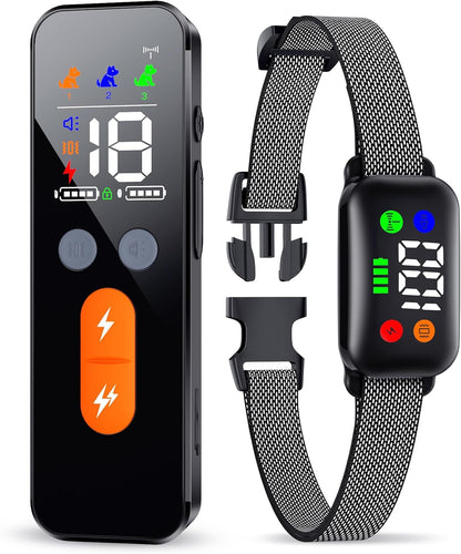 Dog Shock Collar with Remote Control, Dog Training Collar for Large Medium Dogs 40-120Lbs Waterproof, Shock Collar for Dogs with Beep Vibration Security Lock (Solid Black)1