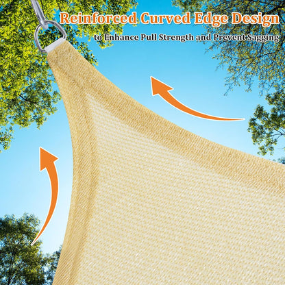 Triangle Sun Shade Sail 16'X16'X16' Permeable Canopy Sand for Patio Garden Yard Deck Pergola (We Make Custom Size)5