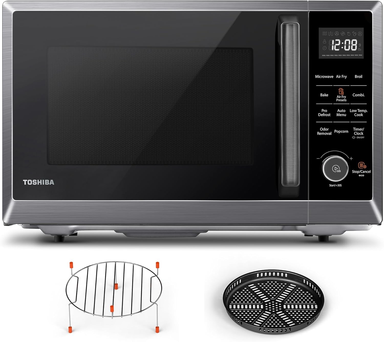 air-fryer-combo-microwave-1-0-cu-ft-black-stainless-steel-8-in-1-with-convection-broil-pro-defrost-12-4-turntable
