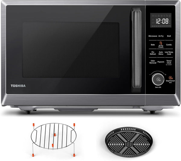 Air Fryer Combo Microwave, 1.0 Cu.Ft, Black Stainless Steel | 8 in 1 with Convection & Broil, Pro Defrost, 12.4" Turntable1