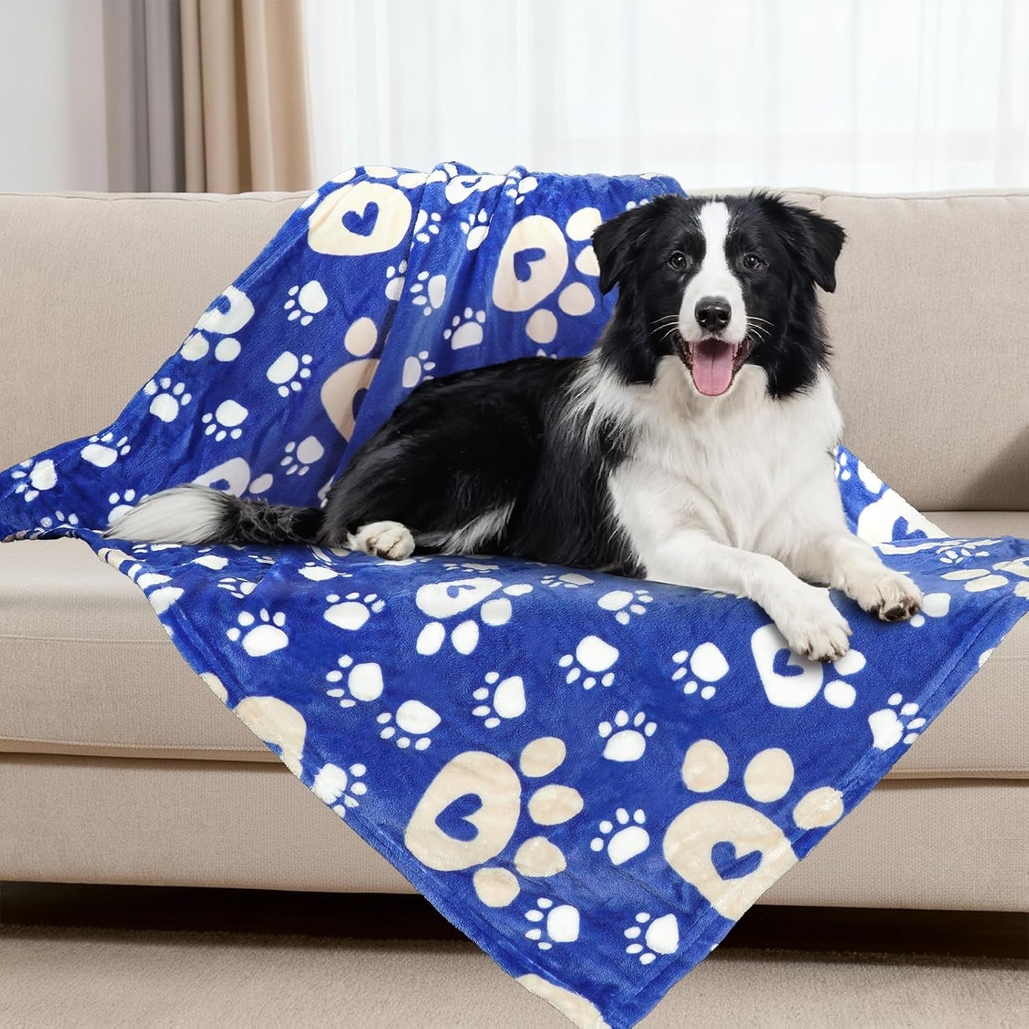 rezutan-blanket-for-large-dogs-cat-flannel-washable-soft-pet-mat-throw-cover-for-kennels-beds-sofas-furniture-protection-cute-paw-pattern-black-50x40-inch