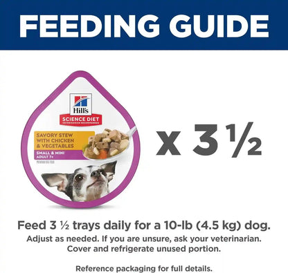 Hill'S Science Diet Adult 7+ Small & Mini Wet Dog Food | #1 Veterinarian Recommended, Chicken & Vegetables, 3.5 Oz. Trays, 12-Pack9