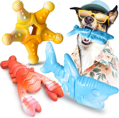 NEZIN Dog Toys for Aggressive Chewers, Indestructible Toys for Large Dogs, Dog Chew for Large Medium Small Breed, 3 Pack Super Chewer with Tough Nylon, Gift for Dogs9
