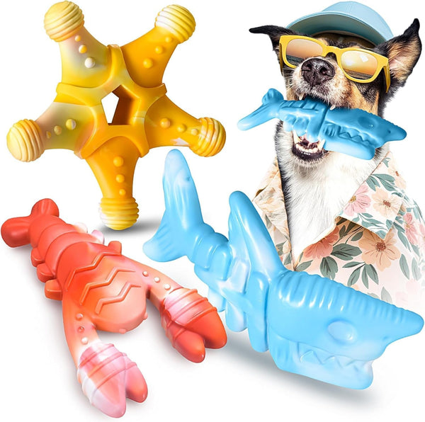 NEZIN Dog Toys for Aggressive Chewers, Indestructible Toys for Large Dogs, Dog Chew for Large Medium Small Breed, 3 Pack Super Chewer with Tough Nylon, Gift for Dogs9