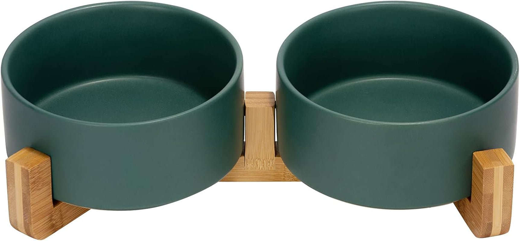 spunkyjunky-ceramic-dog-and-cat-bowl-with-wood-stand-non-slip-matte-glaze-weighted-food-water-set-for-cats-small-dogs-13-5oz