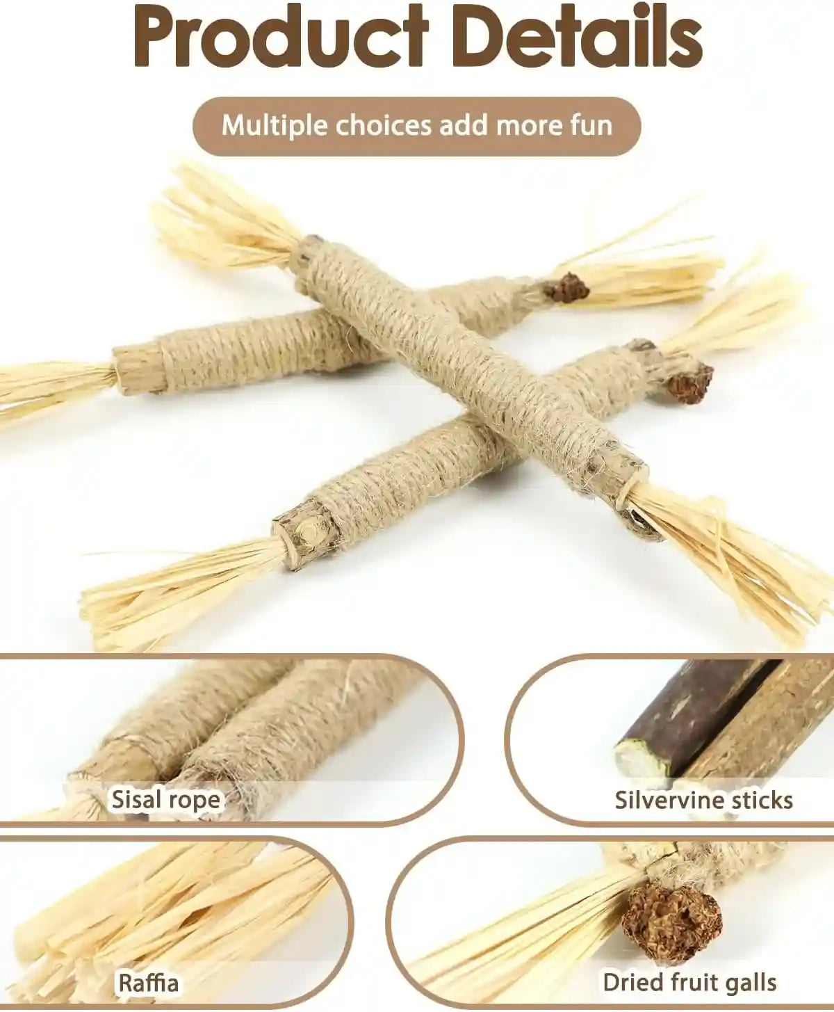 tocirelo-silvervine-sticks-cat-toys-6pack-natural-cat-chew-toy-teeth-cleaning-matatabi-dental-care-kitten-treat-catnip-cat-teething-toys-catmint-silver-vine-sticks-for-bored-indoor-kitty