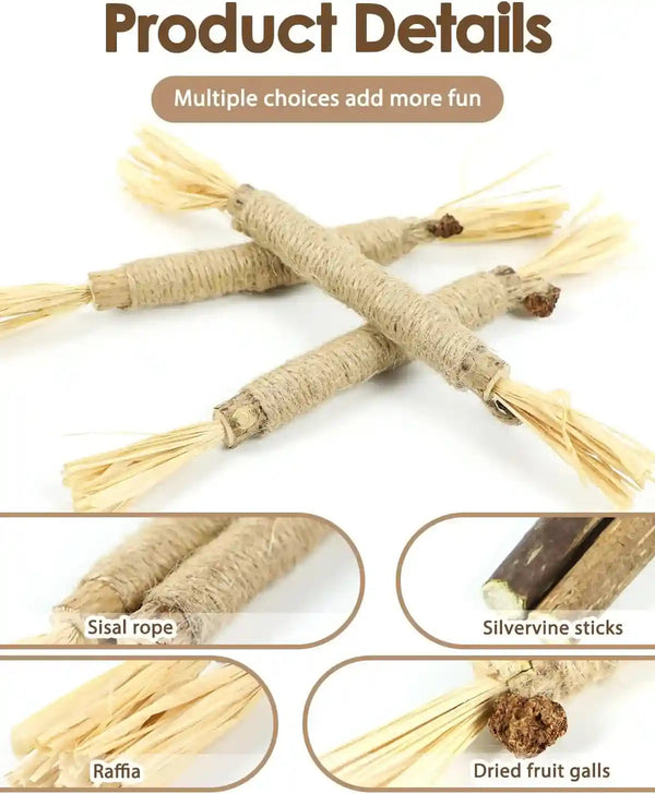 Tocirelo Silvervine Sticks Cat Toys - 6Pack Natural Cat Chew Toy Teeth Cleaning, Matatabi Dental Care Kitten Treat, Catnip Cat Teething Toys, Catmint Silver Vine Sticks for Bored Indoor Kitty5