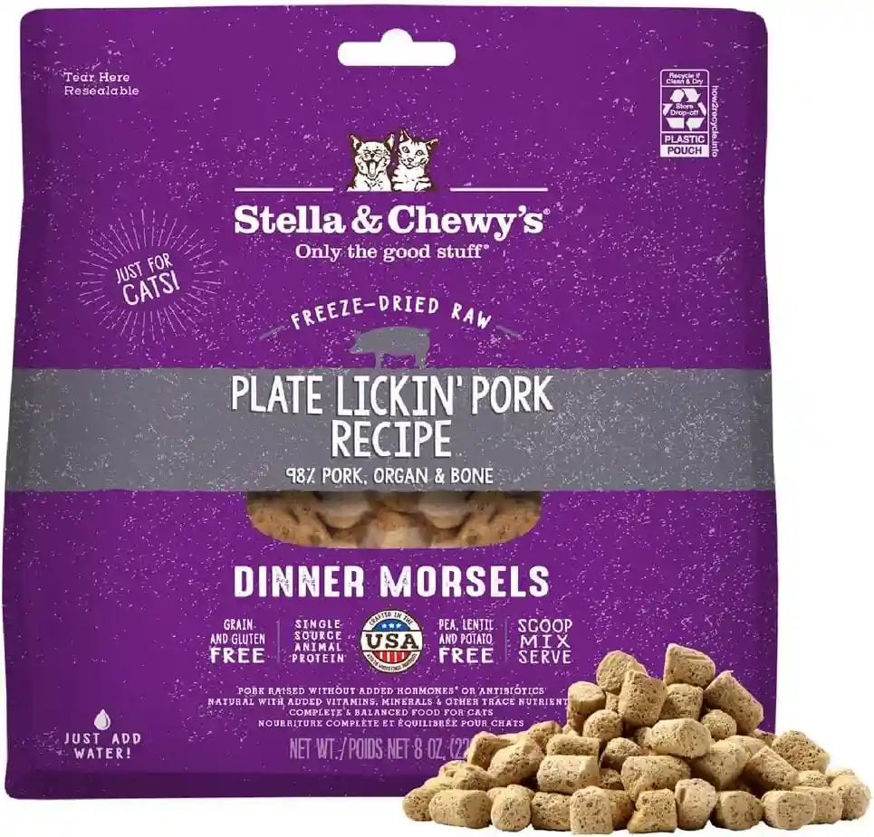 stella-chewys-freeze-dried-raw-cat-dinner-morsels-premium-chicken-recipe-with-98-cage-free-meat-organs-natural-grain-free-cat-kitten-food-made-in-usa-18-oz