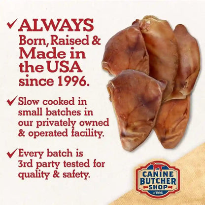 Pig Ears for Dogs, Always USA Made (30-Pack), All Natural, Sourced in USA Pig Ears, Digestible Pork Dog Chew Treat | Slow Cooked & Dried, for Aggressive Chewers, Supports Dental Health, Satisfies Natural Chewing Instinct, Made in the USA2