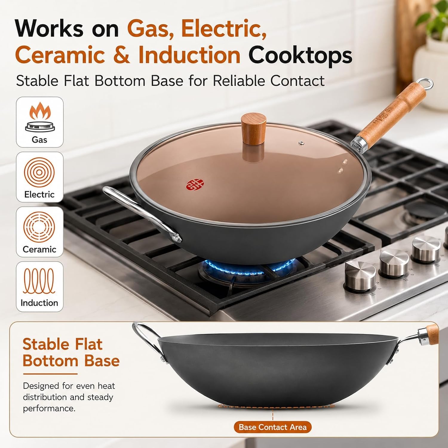 13-4-inch-carbon-steel-wok-pan-with-glass-lid-flat-bottom-chinese-stir-fry-wok-for-induction-gas-and-electric-stoves-uncoated-iron-wok-for-stir-frying-sauteing-and-deep-frying