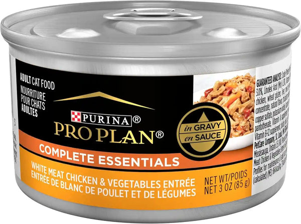 Purina Pro Plan High Protein Cat Food Gravy, White Meat Chicken and Vegetable Entree - (Pack of 24) 3 Oz. Pull-Top Cans1