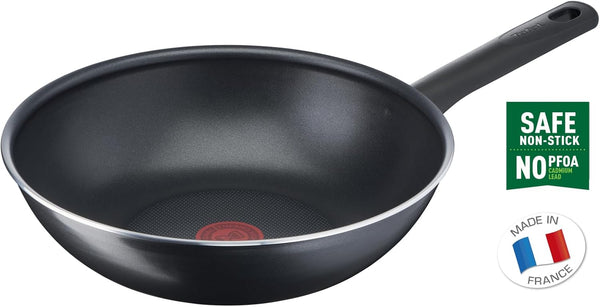 Tefal Day by Day 28 Cm Wok, All Hobs Compatible Expect Induction, Non-Stick Coating, Resistant, Easy to Clean, High Performance, Thermo-Signal, B56419AZ3