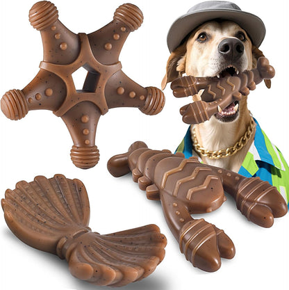 NEZIN Dog Toys for Aggressive Chewers, Indestructible Toys for Large Dogs, Dog Chew for Large Medium Small Breed, 3 Pack Super Chewer with Tough Nylon, Gift for Dogs1