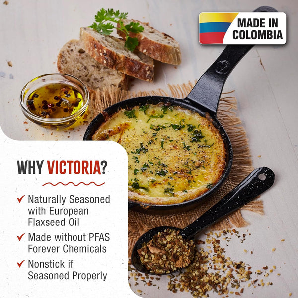 4-Inch Cast Iron Skillet, Pre-Seasoned Cast Iron Frying Pan with Long Handle, Made in Colombia | Pan with Long Handle, Made in Colombia2