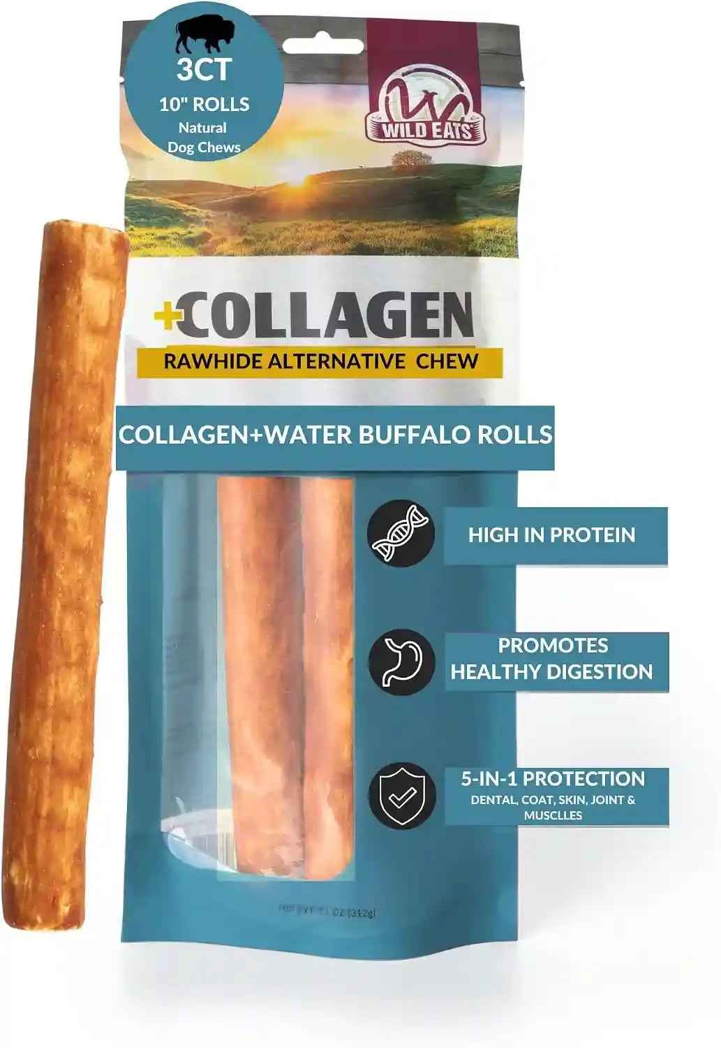 wild-eats-real-duck-collagen-bully-sticks-for-dogs-25-pack-rawhide-free-no-hide-chew-treat-made-without-grain-5-inch-size-high-protein-satisfies-natural-gnawing-urges-suits-all-breeds