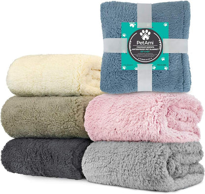 Petami Fluffy Waterproof Dog Blanket for Couch and Bed, Reversible Sherpa Pet Throw, Pee Proof Furniture Protector Sofa Cover, Washable Cat Blanket for Small Medium Dogs and Cats (Pink Blush, 24X32)9